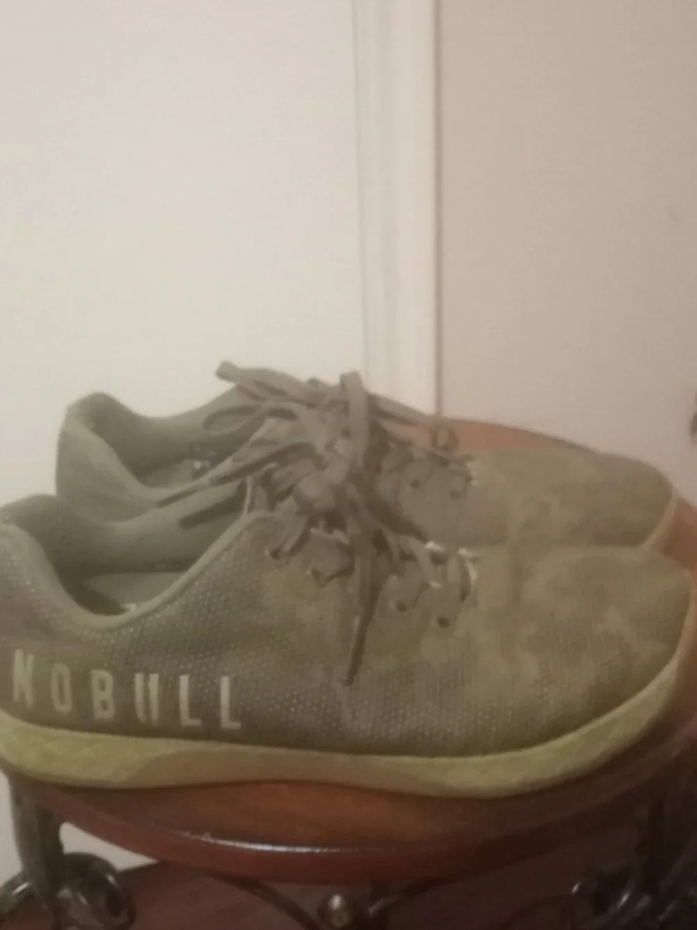 NoBull Unisex Camo Canvas Training Shoes Men 10.5 Wm 12 Green Low Top Gum Soles